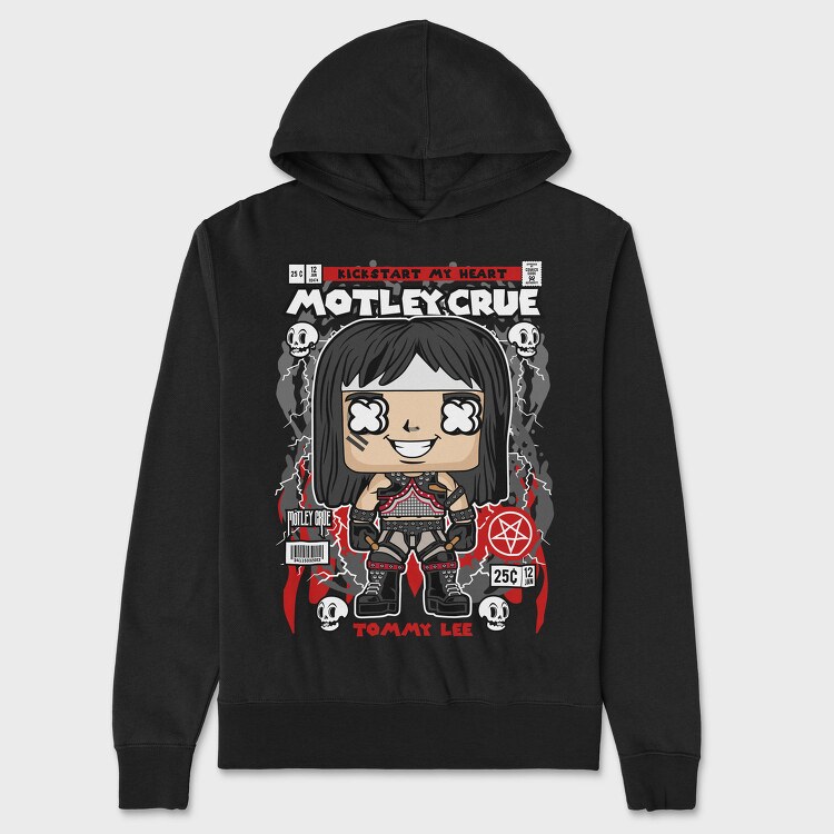 Motley Crue Pop Art, Hanorac Oversize Barbati (Unisex)