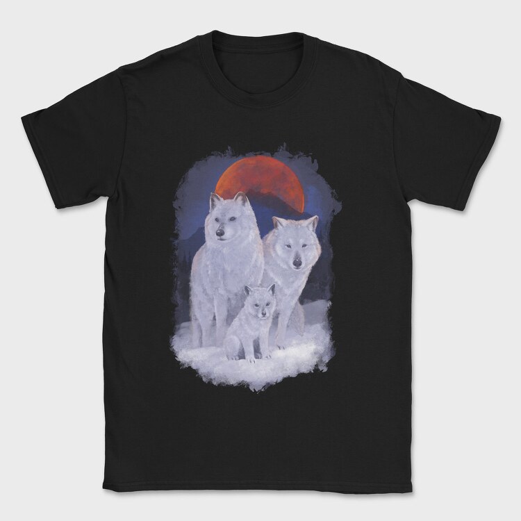 Wolf Family Moon, Tricou Barbati (Unisex)