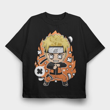 Naruto Chibi Burst, Tricou Oversize Barbati (Unisex)