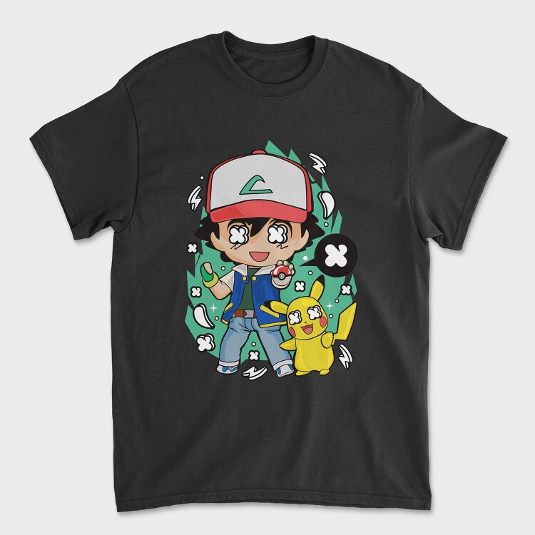 Pikachu Ash Streetwear, Tricou Barbati (Unisex)