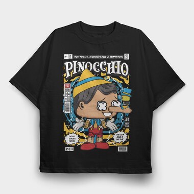 Pinocchio Pop Art, Tricou Oversize Barbati (Unisex)