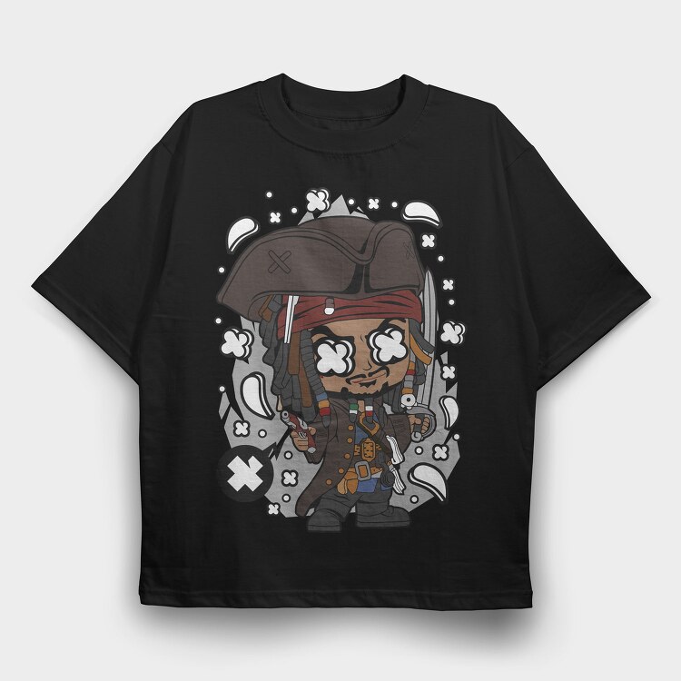Pirate Captain Chic, Tricou Oversize Barbati (Unisex)