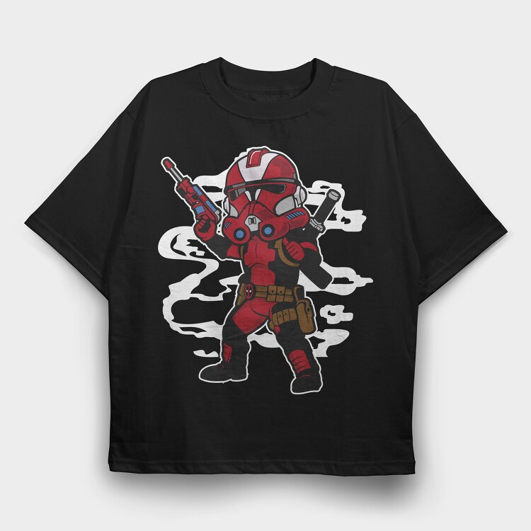 Red Trooper Squad, Tricou Oversize Barbati (Unisex)