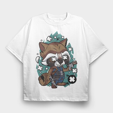 Rocket Raccoon Revolution, Tricou Oversize Barbati (Unisex)
