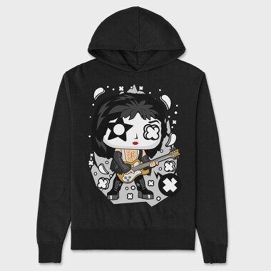 Rockstar Guitar Chibi, Hanorac Oversize Barbati (Unisex)