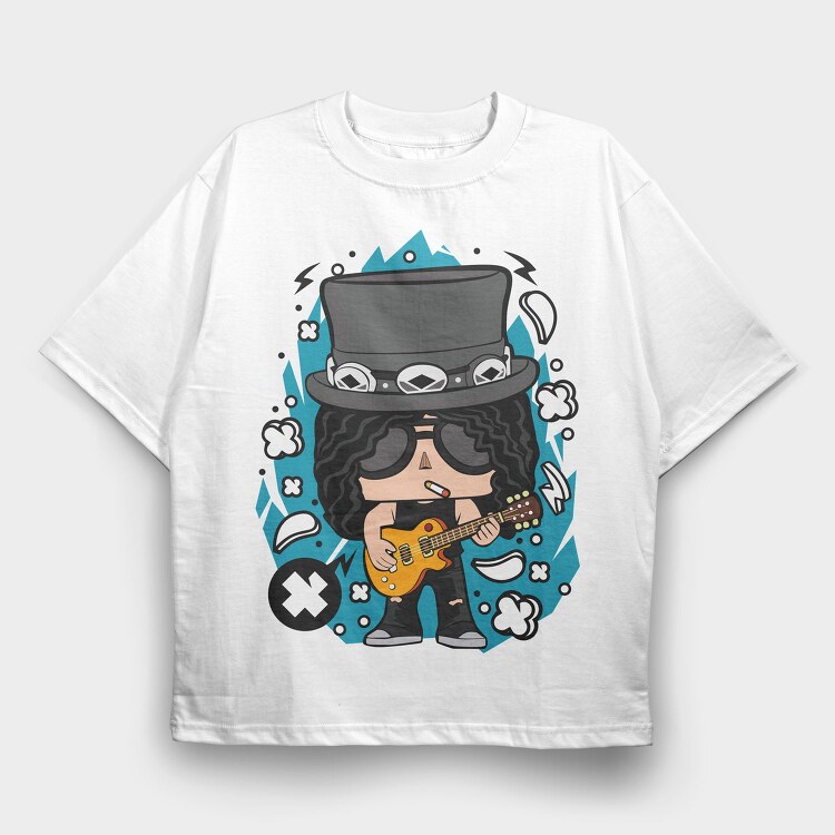 Rockstar Guitar Hero 1, Tricou Oversize Barbati (Unisex)