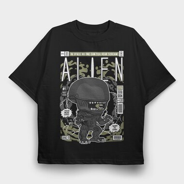 Space Alien Scream, Tricou Oversize Barbati (Unisex)