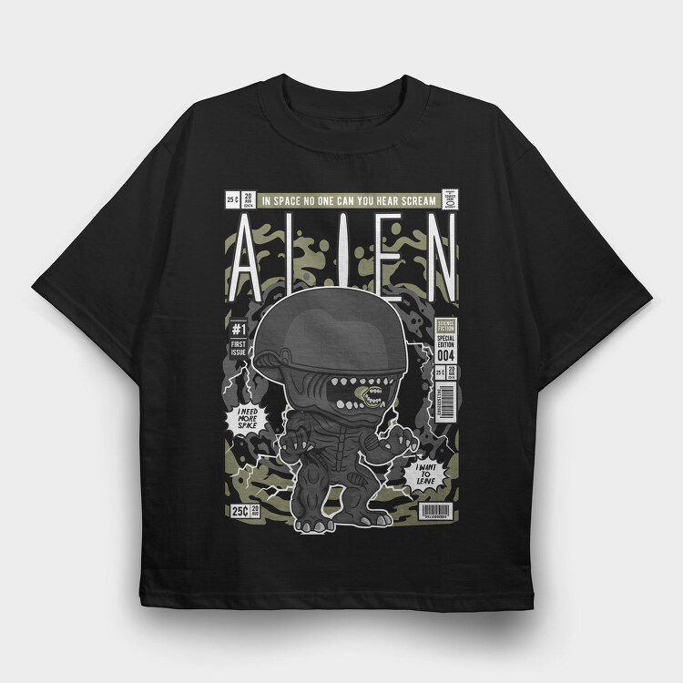 Space Alien Scream, Tricou Oversize Barbati (Unisex)