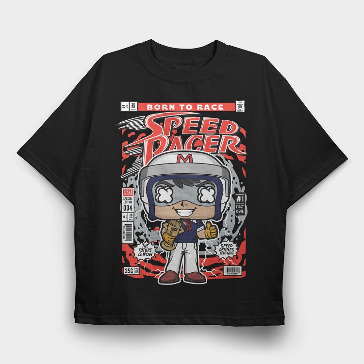 Speed Racer Comic, Tricou Oversize Barbati (Unisex)