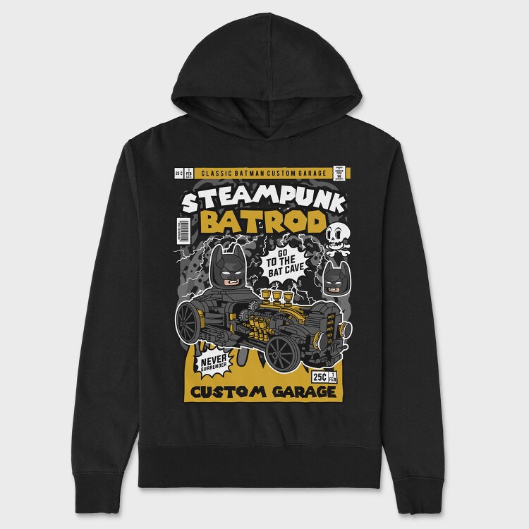 Steampunk Batmobile, Hanorac Oversize Barbati (Unisex)