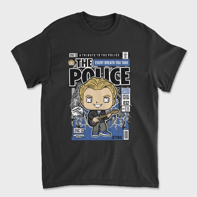 Sting Rockstar Pop Art, Tricou Barbati (Unisex)