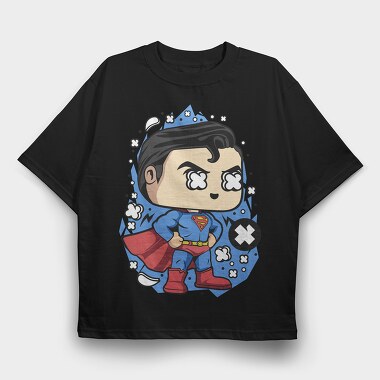 Superman Chibi Burst, Tricou Oversize Barbati (Unisex)