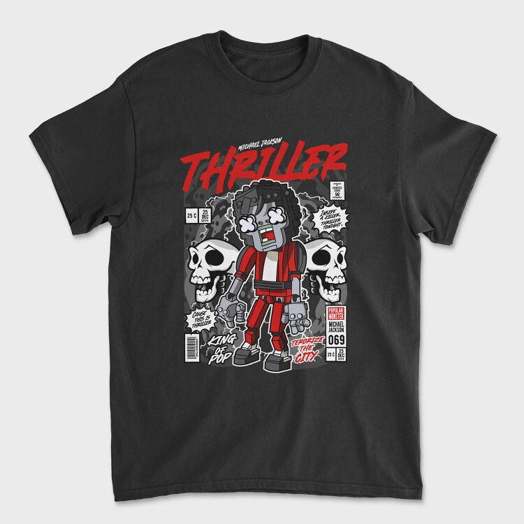 Thriller Robot Skull, Tricou Barbati (Unisex)