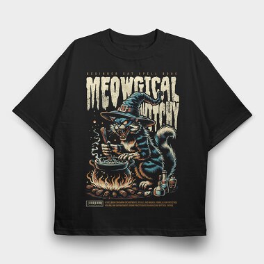Witch Cat 2, Tricou Oversize Barbati (Unisex)