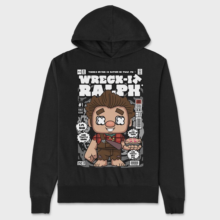 Wreck It Ralph Pie, Hanorac Oversize Barbati (Unisex)