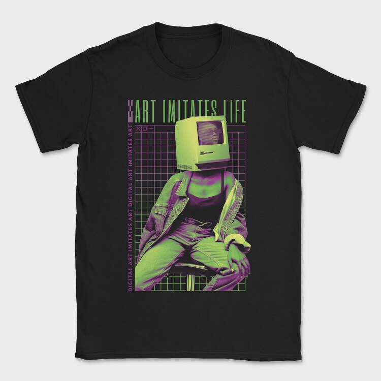 Wireframe Art Life Pc Head, Tricou Barbati (Unisex)