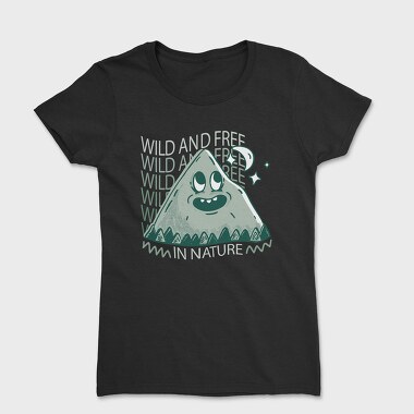 Wild and Free Mountain Cartoon, Tricou Femei
