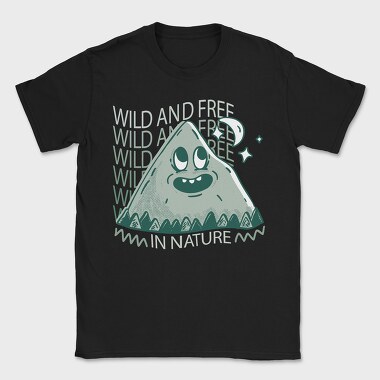 Wild and Free Mountain Cartoon, Tricou Barbati (Unisex)