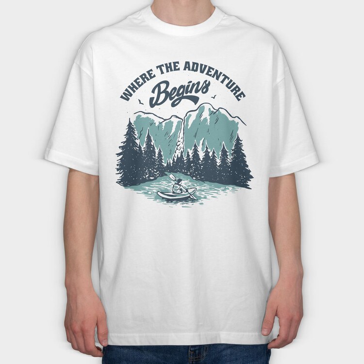 Where the Aventure Begins, Tricou Oversize Barbati (Unisex)
