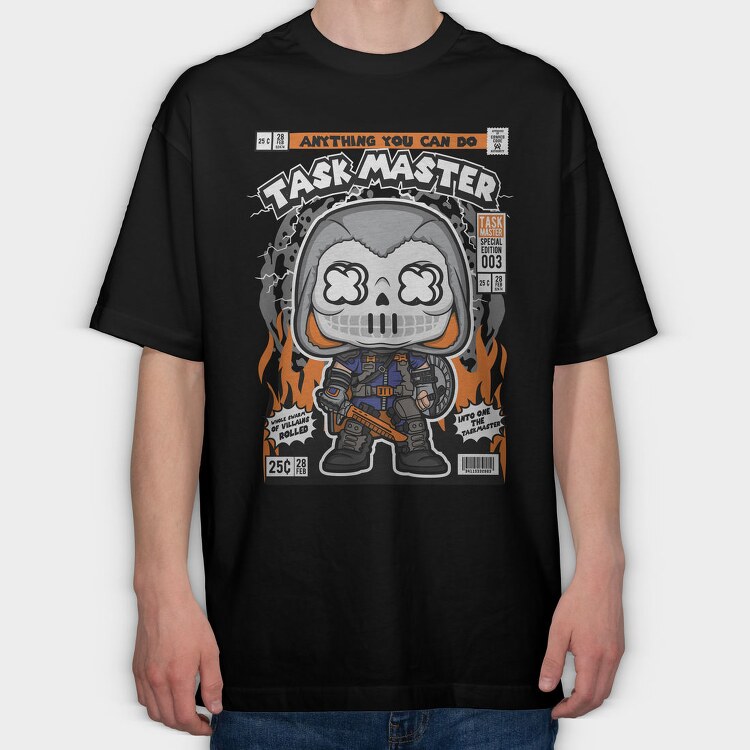 Taskmaster Skull Fire, Tricou Oversize Barbati (Unisex)