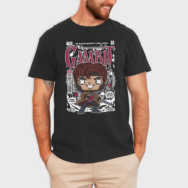 Gambit Comic Chibi, Tricou Barbati (Unisex)