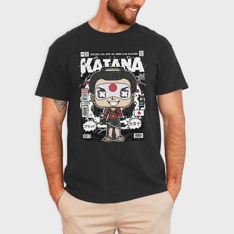 Katana Samurai Pop Art, Tricou Barbati (Unisex)