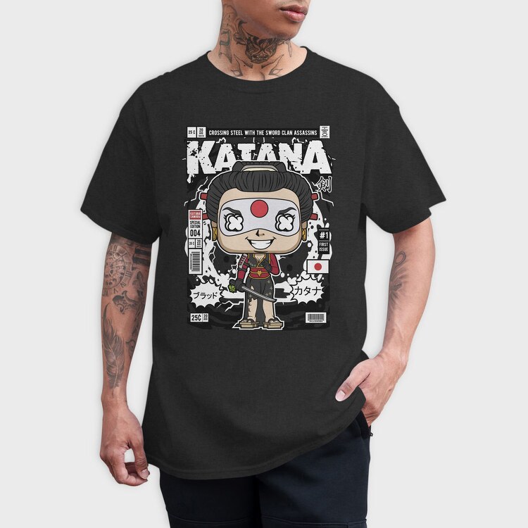 Katana Samurai Pop Art, Tricou Barbati (Unisex)