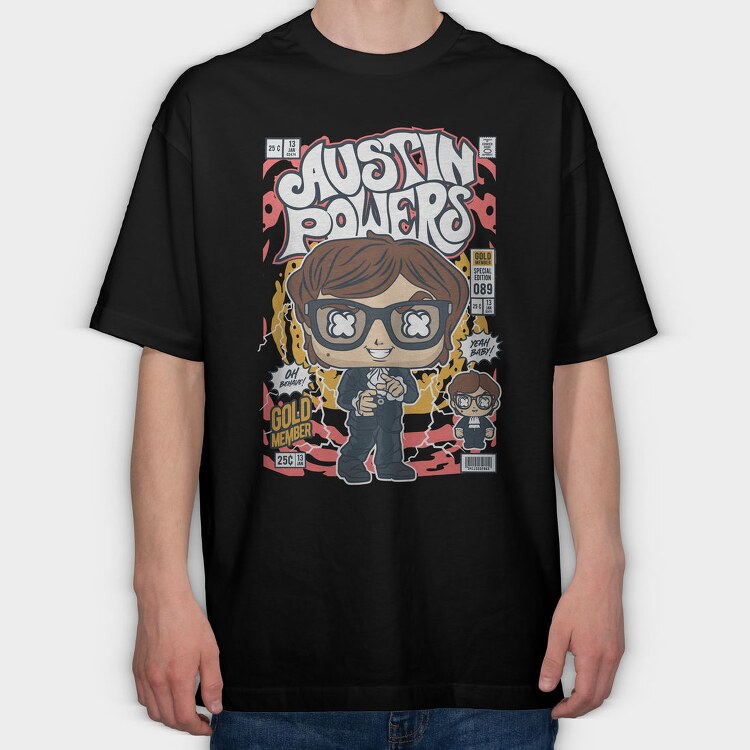 Austin Powers Pop Art, Tricou Oversize Barbati (Unisex)