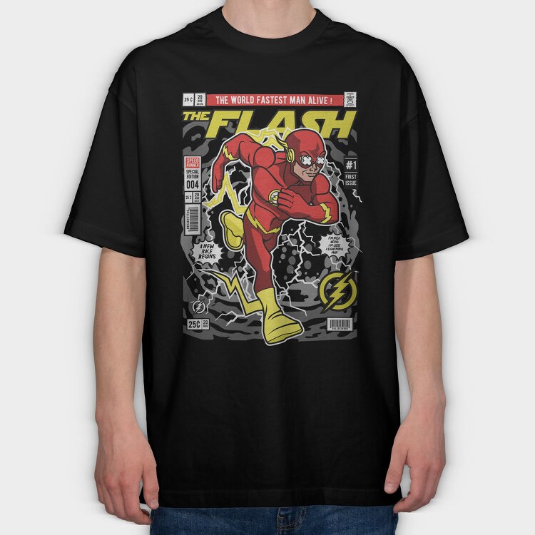 The Flash Lightning Bolt, Tricou Oversize Barbati (Unisex)