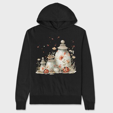Bottles Flowers Witch, Hanorac Oversize Barbati (Unisex)