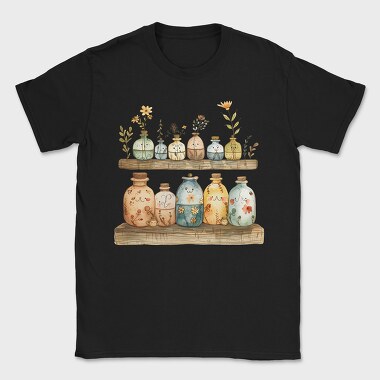 Bottles Flowers Wood, Tricou Barbati (Unisex)