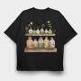 Bottles Flowers Wood, Tricou Oversize Barbati (Unisex)