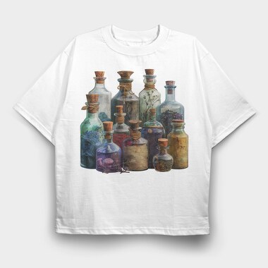 Bottles With Cork Seals, Tricou Oversize Barbati (Unisex)