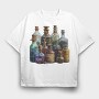 Bottles With Cork Seals, Tricou Oversize Barbati (Unisex)