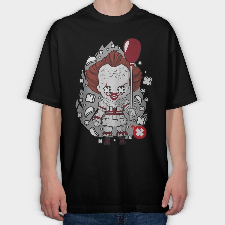 Pennywise Clown Balloon, Tricou Oversize Barbati (Unisex)