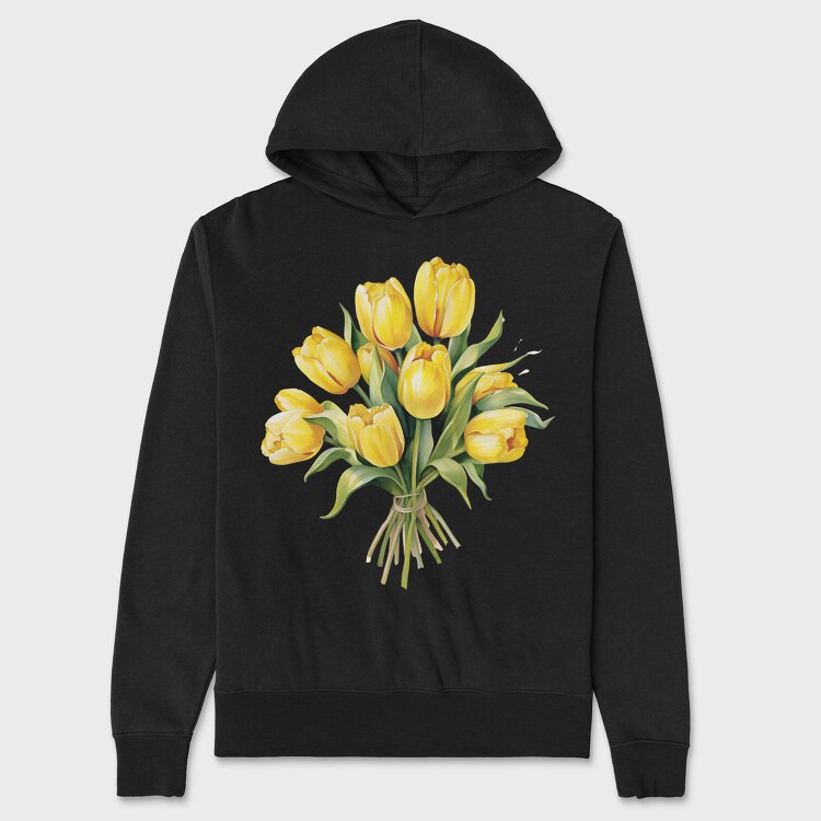 Bouquet Tulips Bright, Hanorac Oversize Barbati (Unisex)
