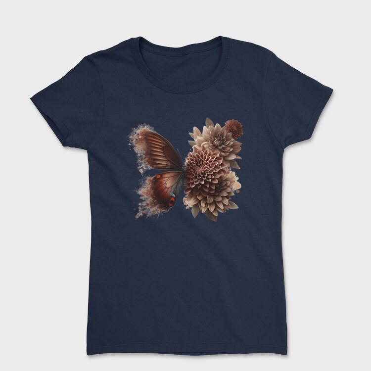 Brown Butterfly Floral, Tricou Femei