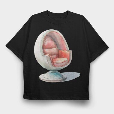 Bubble Chair Art, Tricou Oversize Barbati (Unisex)