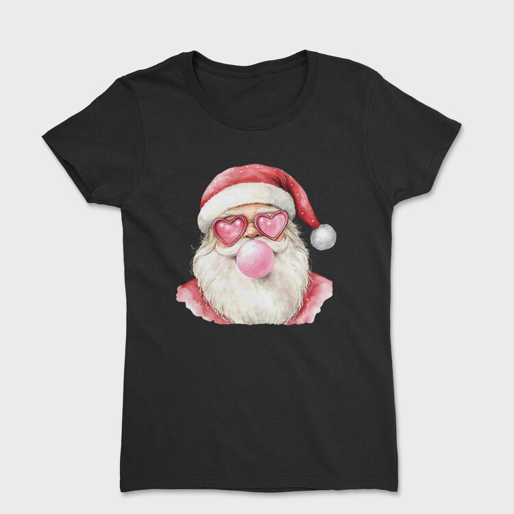 Bubblegum Santa Heart Glasses, Tricou Femei