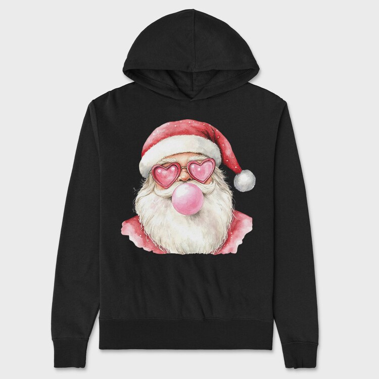 Bubblegum Santa Heart Glasses, Hanorac Oversize Barbati (Unisex)