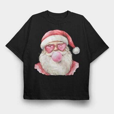 Bubblegum Santa Heart Glasses, Tricou Oversize Barbati (Unisex)