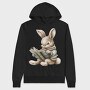 Bunny Reading Book, Hanorac Oversize Barbati (Unisex)