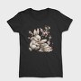 Bunny Reading Books Flowers, Tricou Femei