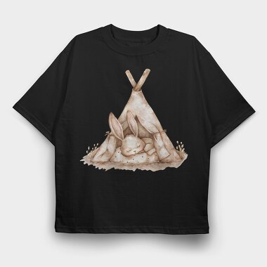 Bunny Sleep Tent, Tricou Oversize Barbati (Unisex)