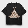 Bunny Sleep Tent, Tricou Oversize Barbati (Unisex)