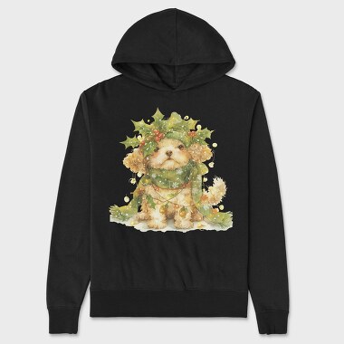 Bunny With Holly Garland, Hanorac Oversize Barbati (Unisex)
