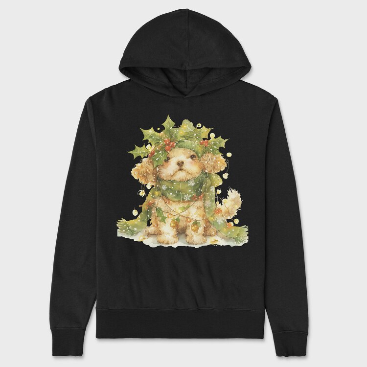Bunny With Holly Garland, Hanorac Oversize Barbati (Unisex)