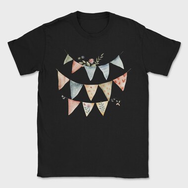 Bunting Flags Floral, Tricou Barbati (Unisex)