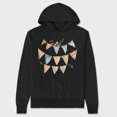 Bunting Flags Floral, Hanorac Oversize Barbati (Unisex)