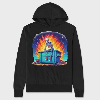 Burning Skeleton Sneakers, Hanorac Oversize Barbati (Unisex)